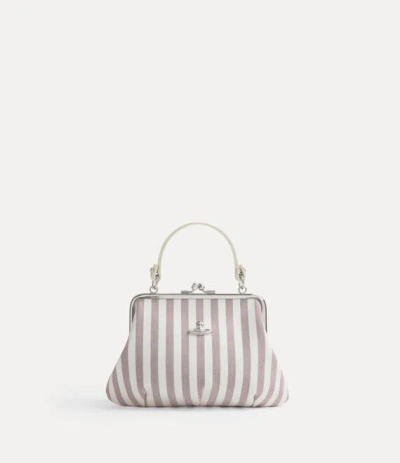 Vivienne Westwood Granny Frame Purse Classic Oxford Shirt Burgundy-stripe In Gray