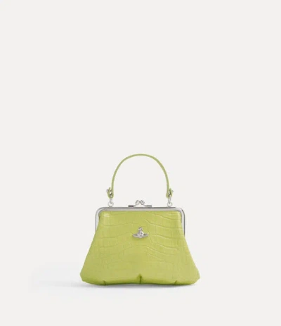 Vivienne Westwood Granny Frame Purse Emboss Croc Leather Lime-green One Size Women