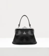 Vivienne Westwood Granny Frame Purse Faux Leather Black In Black