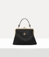 Vivienne Westwood Granny Frame Purse Faux Leather Black In Black