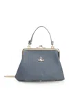 Vivienne Westwood Granny Frame Purse Handbags Black In Gray