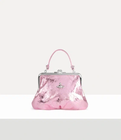 Vivienne Westwood Granny Frame Purse Metallic Crinkle Light-pink One Size Women