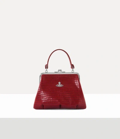 Vivienne Westwood Granny Frame Purse Mini Croc-embossed Red One Size Women