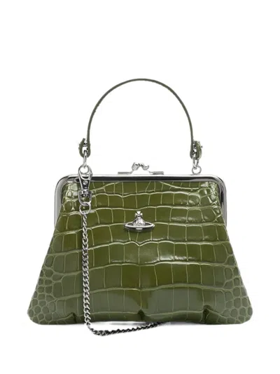 Vivienne Westwood Granny Frame Purse Tote Bag In Green