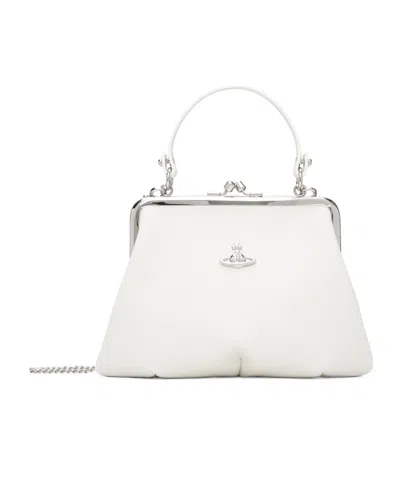 Vivienne Westwood Granny Frame Shoulder Bag In White