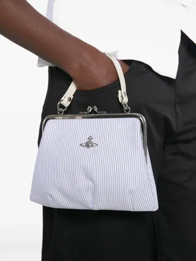 Vivienne Westwood Granny Frame Striped Tote Bag In White