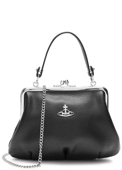 Vivienne Westwood Granny Frame Vegan Leather Top Handle Bag In Black