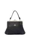 Vivienne Westwood Grained Texture Granny Frame Purse In Black