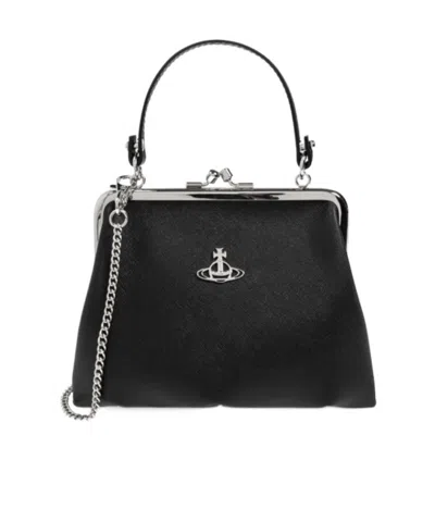 Vivienne Westwood Granny Shoulder Bag In Black