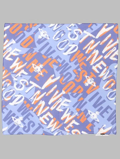 Vivienne Westwood Graphic Print Cotton Square Scarf In Multi