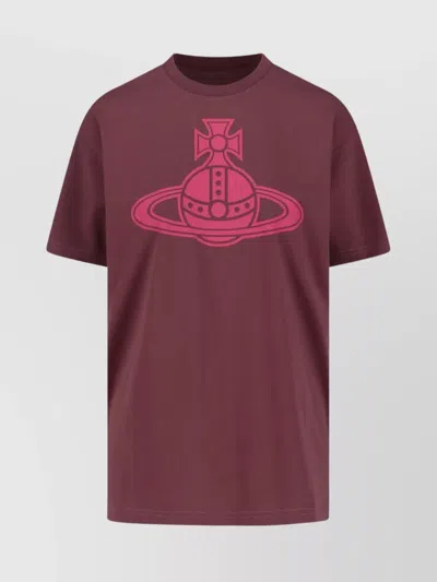 Vivienne Westwood Graphic Print Crew Neck Short Sleeve Top In Purple