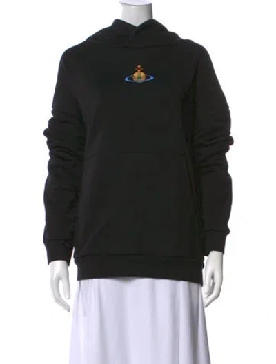 Pre-owned Vivienne Westwood Graphic Print Crew Neck Sweater In Black