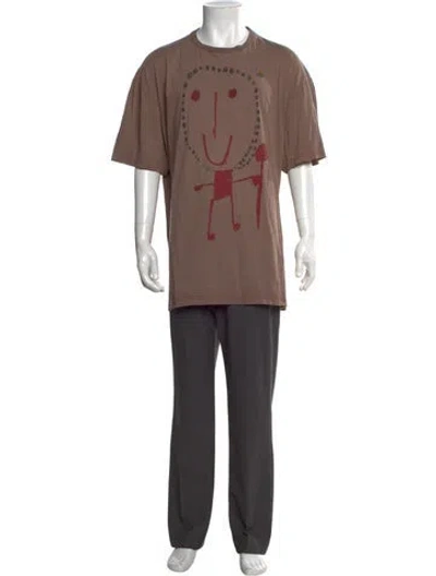 Pre-owned Vivienne Westwood Graphic Print Crew Neck T-shirt In Brown