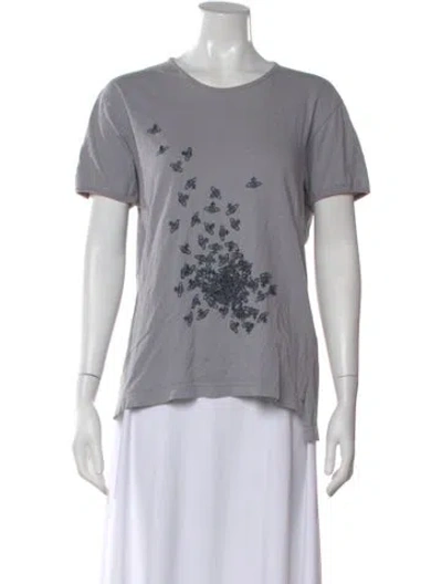 Pre-owned Vivienne Westwood Graphic Print Crew Neck T-shirt In Gray