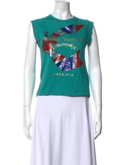 Pre-owned Vivienne Westwood Graphic Print Crew Neck T-shirt In Green