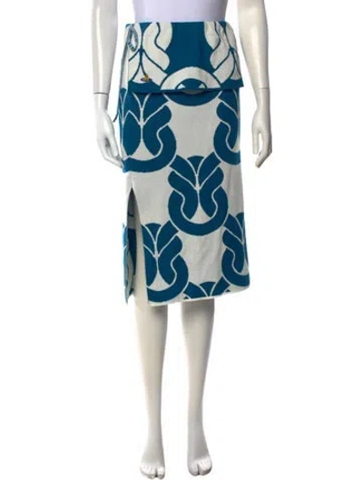 Pre-owned Vivienne Westwood Graphic Print Midi Length Skirt In Blue