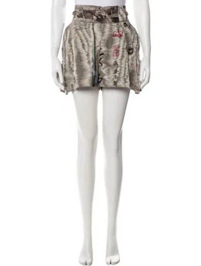 Pre-owned Vivienne Westwood Graphic Print Mini Shorts In Neutrals