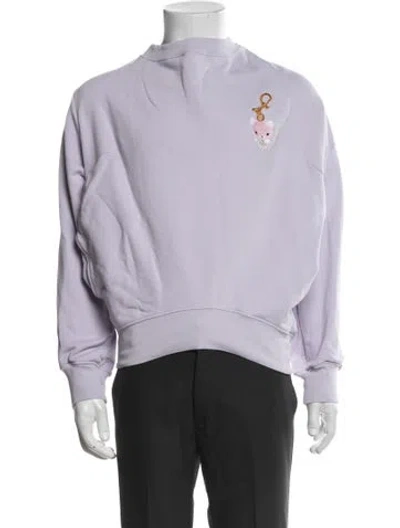 Pre-owned Vivienne Westwood Graphic Print Mock Neck Sweatshirt In Purple