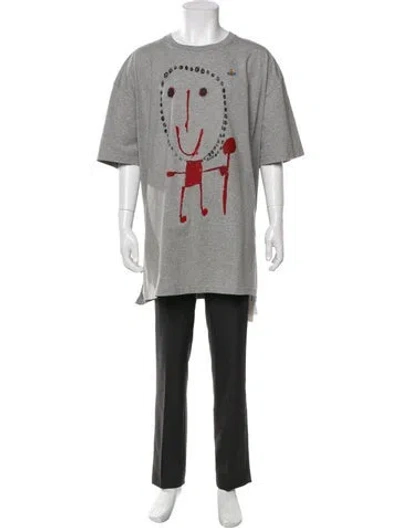 Pre-owned Vivienne Westwood Graphic Print Scoop Neck T-shirt In Gray
