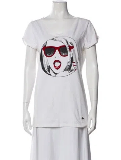 Pre-owned Vivienne Westwood Graphic Print Scoop Neck T-shirt In Neutral