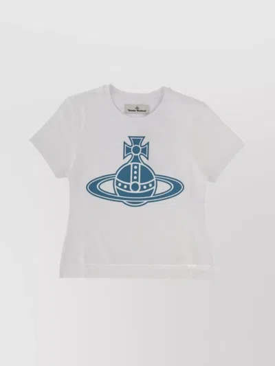 Vivienne Westwood Graphic Print Short Sleeve Crew Neck Top In White