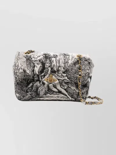 VIVIENNE WESTWOOD GRAPHIC PRINT SHOULDER BAG WITH CHAIN STRAP