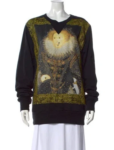 Pre-owned Vivienne Westwood Graphic Print V-neck Sweatshirt In Black