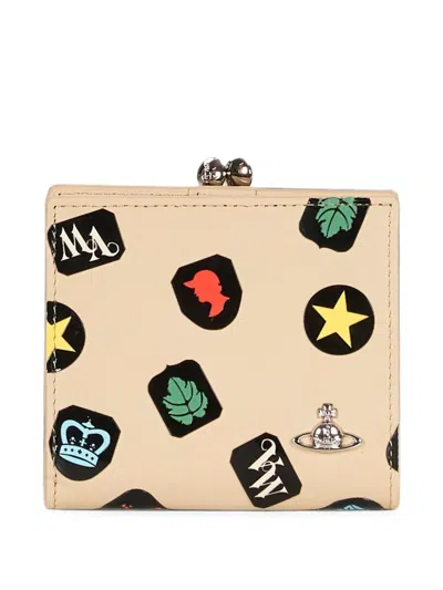 Vivienne Westwood Graphic-print Orb-plaque Wallet In Purple