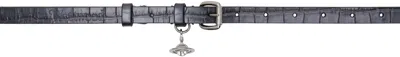Vivienne Westwood Gray Alex Mini Charm Belt In Black