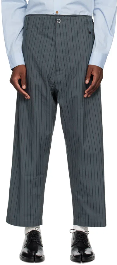 Vivienne Westwood Gray Alien Trousers In Aw24-grey Stripes