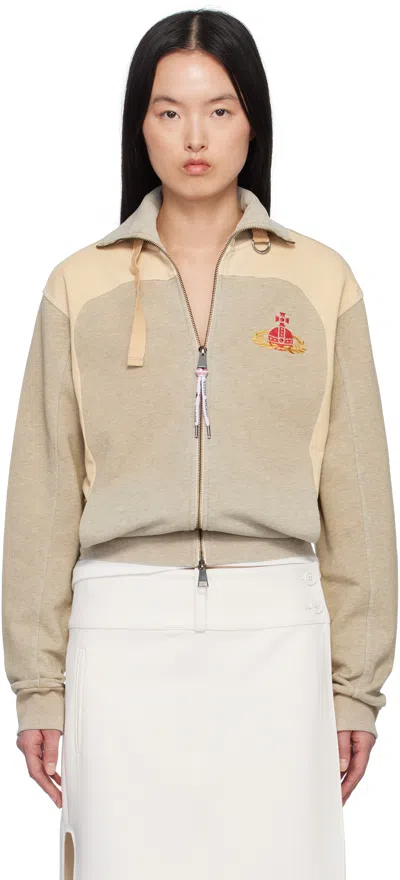 VIVIENNE WESTWOOD GRAY & BEIGE ALIEN TRACK JACKET