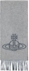 Vivienne Westwood Gray & Black Single Orb Double Scarf