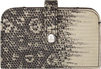 Vivienne Westwood Gray & Off-white Accordion Card Holder In Brown