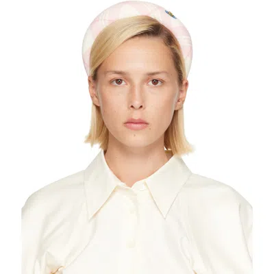 Vivienne Westwood Gray And Pink Wide Headband