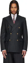 Vivienne Westwood Gray Capitan Blazer In Black