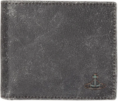 Vivienne Westwood Gray Distressed Billfold Wallet In P401 Grey