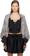Vivienne Westwood Gray Distressed Tartan Cardigan In Gray
