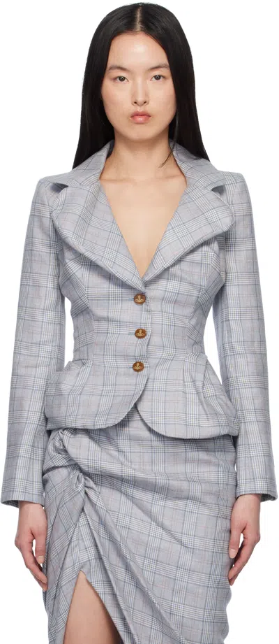 VIVIENNE WESTWOOD GRAY DRUNKEN BLAZER