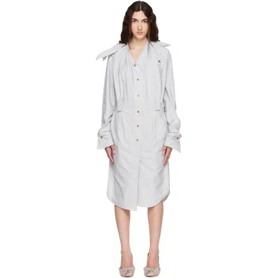 Vivienne Westwood Drunken Shirt Dress Compact Poplin White 48 Women