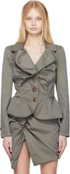 Vivienne Westwood Drunken Cotton Jacket In M402 Grey