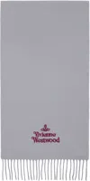 Vivienne Westwood Gray Embroidered Scarf