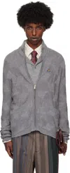 Vivienne Westwood Gray Fisherman Zip-up Sweater In Aw24-p401