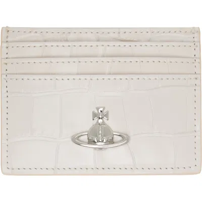 Vivienne Westwood Gray Flat Card Bag In White