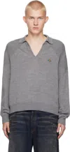 Vivienne Westwood Football Polo Wool Grey S Men In Aw24-p401