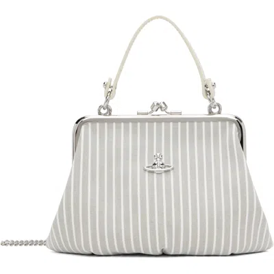 Vivienne Westwood Gray Granny Frame Bag In P202 Thyme Stripe