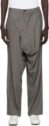 Vivienne Westwood Asymmetric Fastened Straight Leg Trousers In Gray