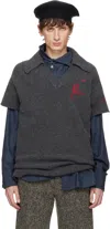 Vivienne Westwood Gray Logo Sweater Vest In Gray