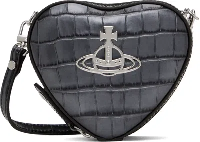Vivienne Westwood Gray Mini Heart Crossbody Pouch In Ss25-n405