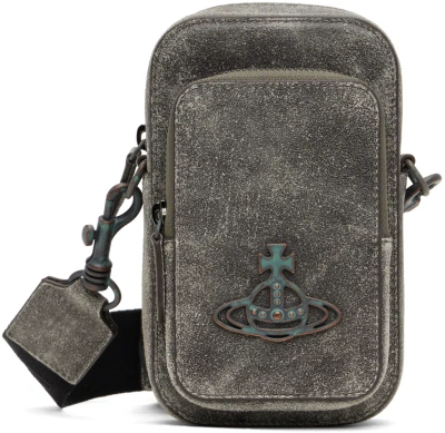 Vivienne Westwood Gray Phone Crossbody Pouch In P401 Grey