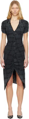 Vivienne Westwood Gray Pulling Midi Dress In P303 Grey Overdye Vw